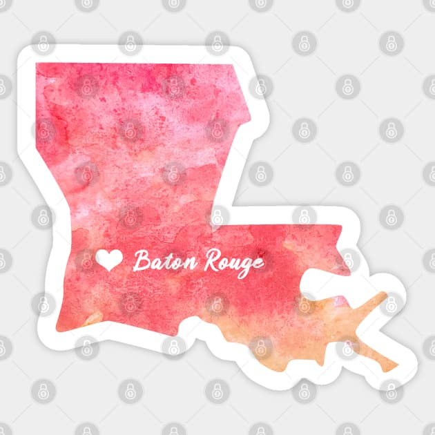 louisiana state map watercolor Watercolour Baton Rouge Sticker by WatercolorFun